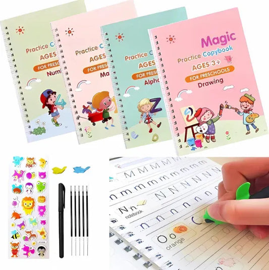 Sank Magic Practice Copybook (4 BOOKS,1 PEN,1 GRIP,10 REFILL)
